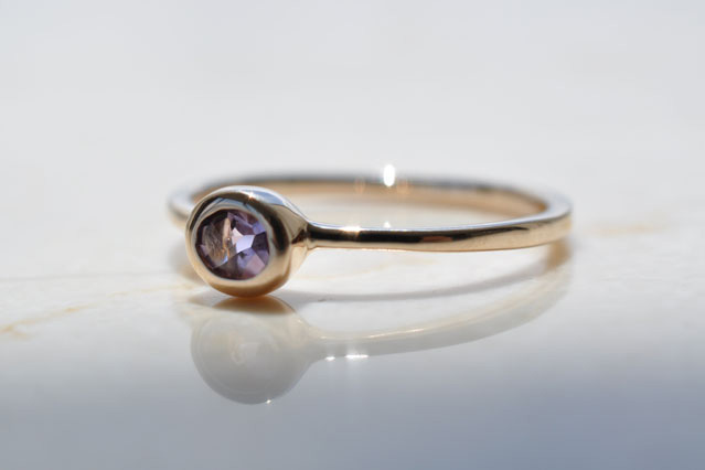 【K10】オーバルアメジストリング　Oval Amethyst Ring
